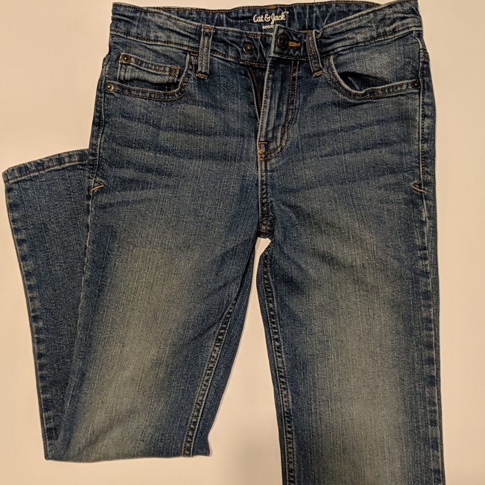Cat & Jack Boys Boot Leg Blue Jeans Size 10